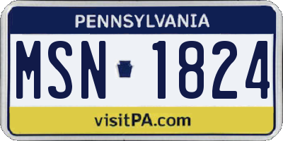 PA license plate MSN1824