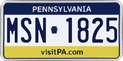 PA license plate MSN1825