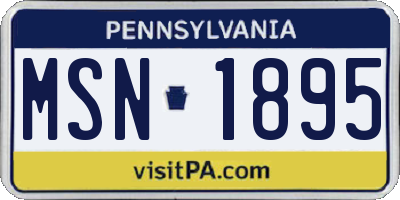 PA license plate MSN1895