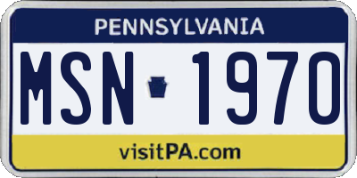 PA license plate MSN1970