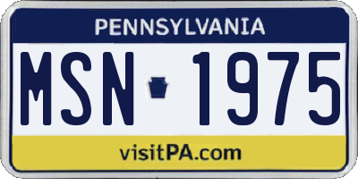 PA license plate MSN1975