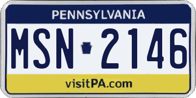 PA license plate MSN2146