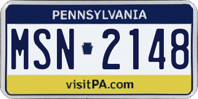 PA license plate MSN2148