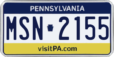 PA license plate MSN2155