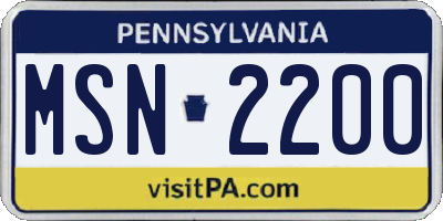 PA license plate MSN2200