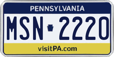 PA license plate MSN2220