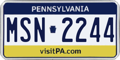 PA license plate MSN2244
