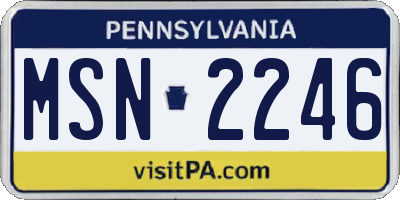 PA license plate MSN2246