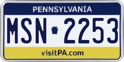 PA license plate MSN2253