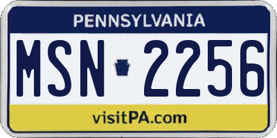 PA license plate MSN2256