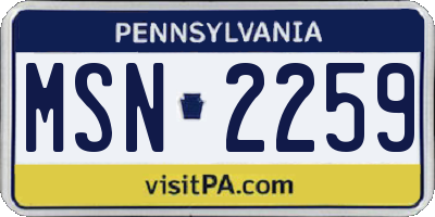 PA license plate MSN2259