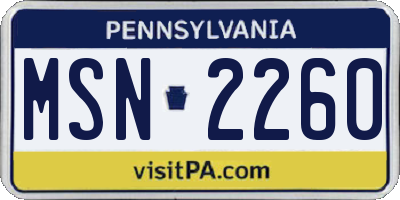 PA license plate MSN2260