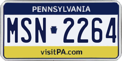 PA license plate MSN2264