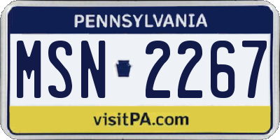 PA license plate MSN2267