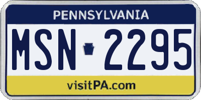 PA license plate MSN2295