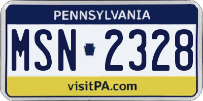PA license plate MSN2328