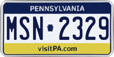 PA license plate MSN2329