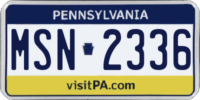 PA license plate MSN2336
