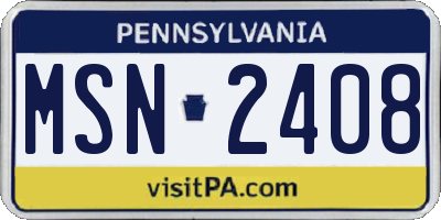 PA license plate MSN2408