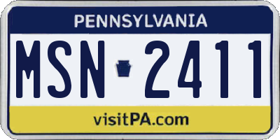 PA license plate MSN2411