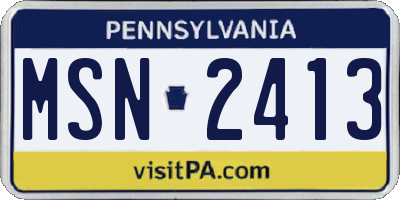 PA license plate MSN2413