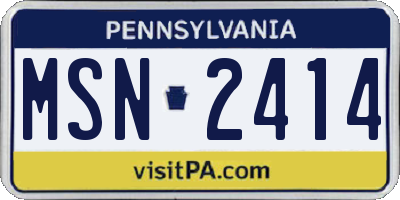 PA license plate MSN2414
