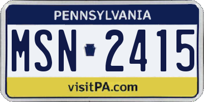 PA license plate MSN2415