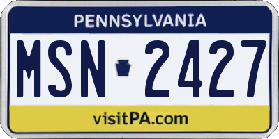 PA license plate MSN2427