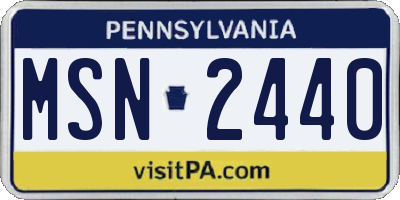 PA license plate MSN2440