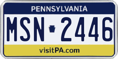 PA license plate MSN2446
