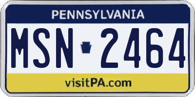 PA license plate MSN2464