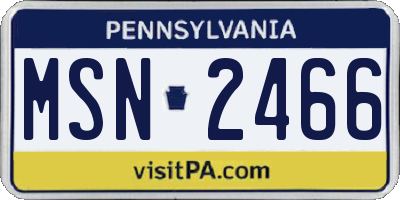 PA license plate MSN2466