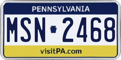 PA license plate MSN2468