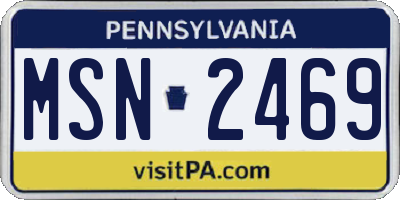 PA license plate MSN2469
