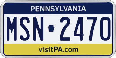 PA license plate MSN2470