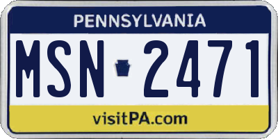 PA license plate MSN2471