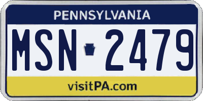 PA license plate MSN2479