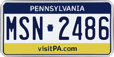 PA license plate MSN2486