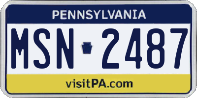 PA license plate MSN2487