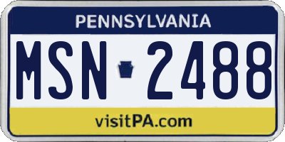 PA license plate MSN2488