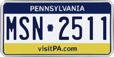PA license plate MSN2511
