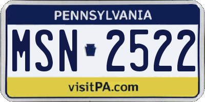 PA license plate MSN2522