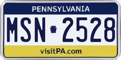 PA license plate MSN2528