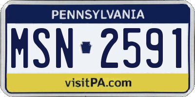 PA license plate MSN2591