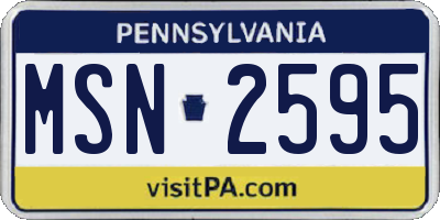 PA license plate MSN2595