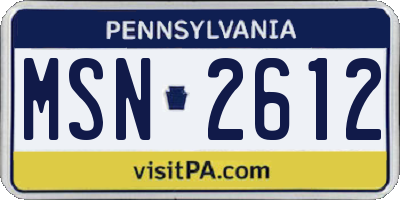 PA license plate MSN2612