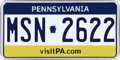 PA license plate MSN2622