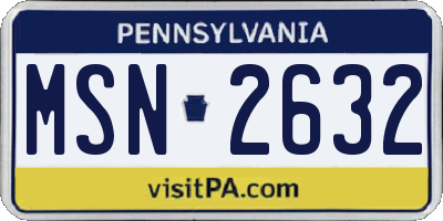 PA license plate MSN2632