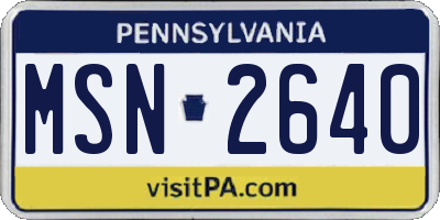PA license plate MSN2640