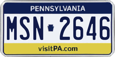 PA license plate MSN2646